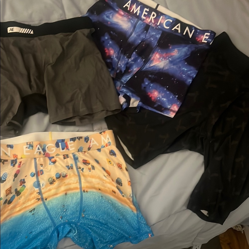 American Eagle Outfitters Gray and Blue Boxer Briefs